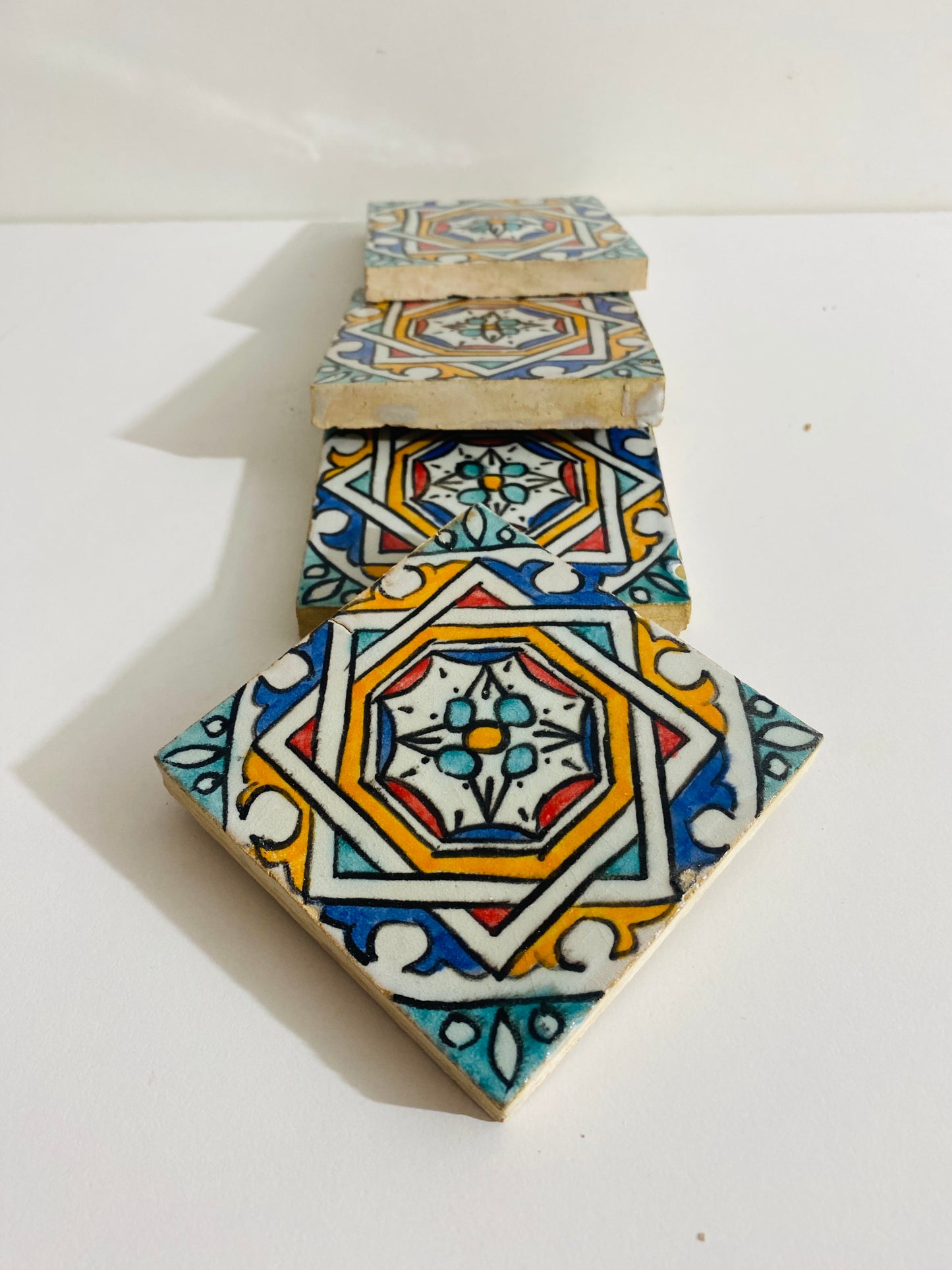 Hand-Painted Moroccan Geometric Harmony Tile