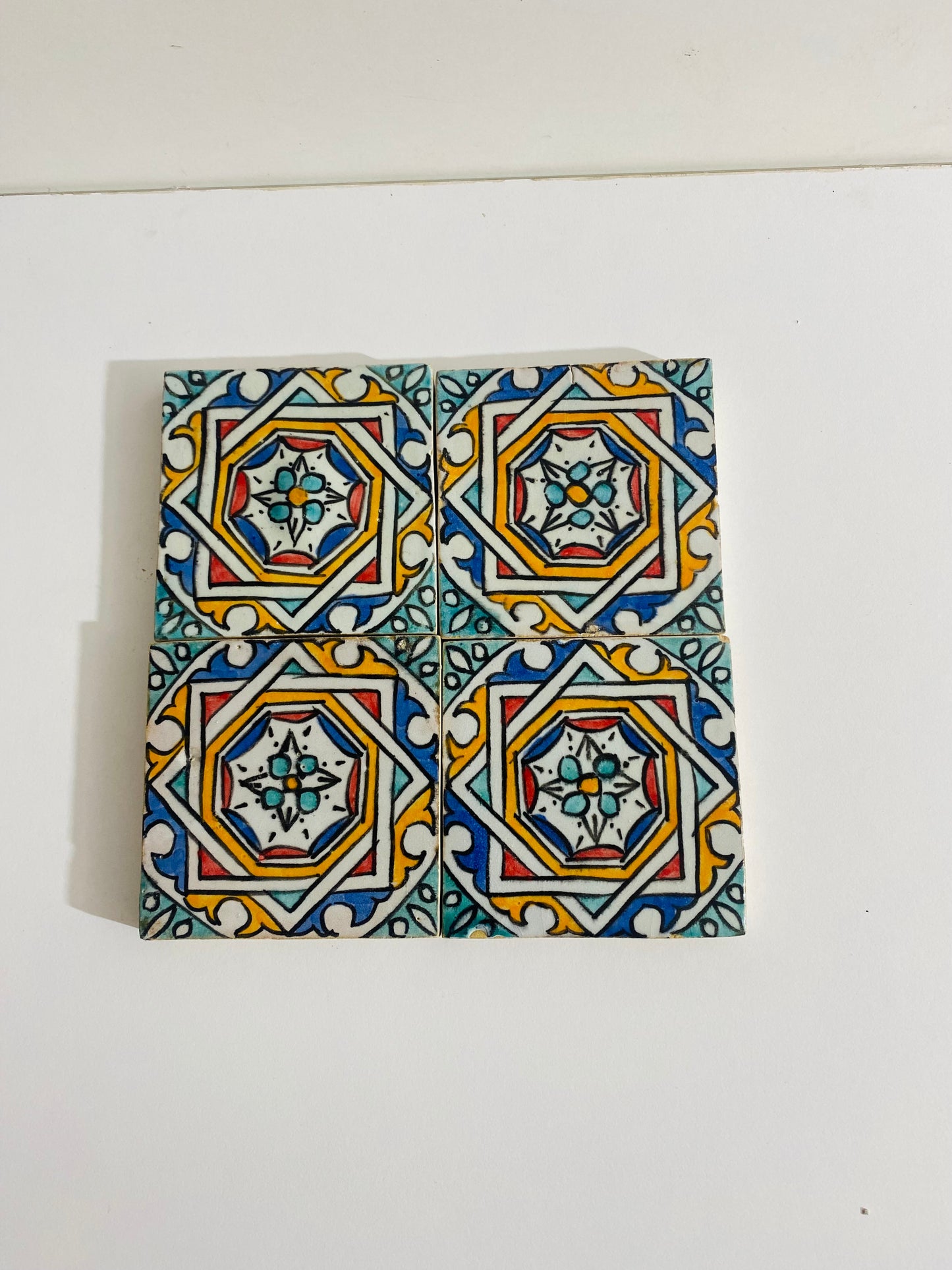 Hand-Painted Moroccan Geometric Harmony Tile