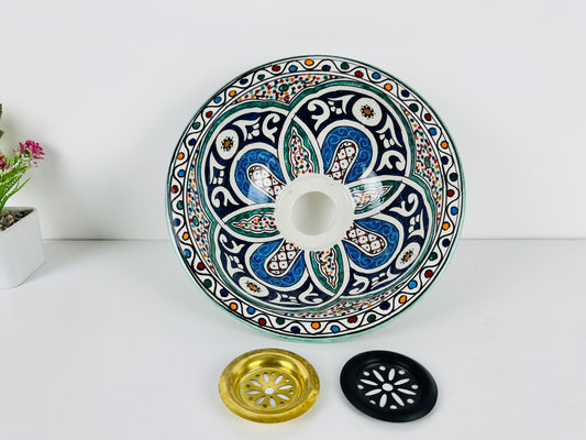 Moroccan Beauty Mosaic : Handcrafted Ceramic Sink with Traditional Moroccan Colors