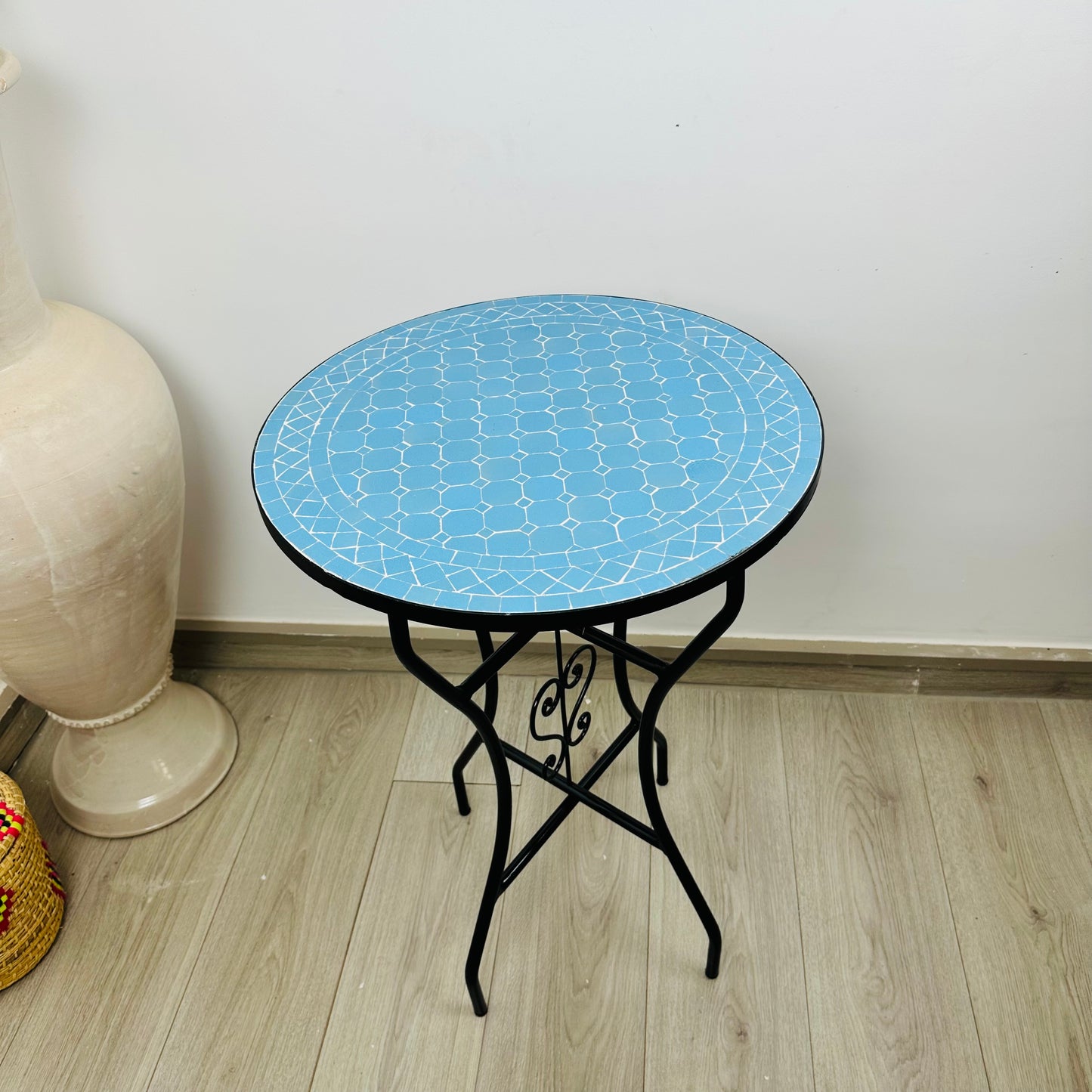 Moroccan Mosaic Table, Royal Blue Elegance