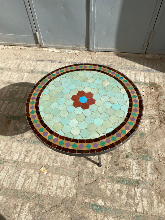 Serene Mint Green Mosaic Table