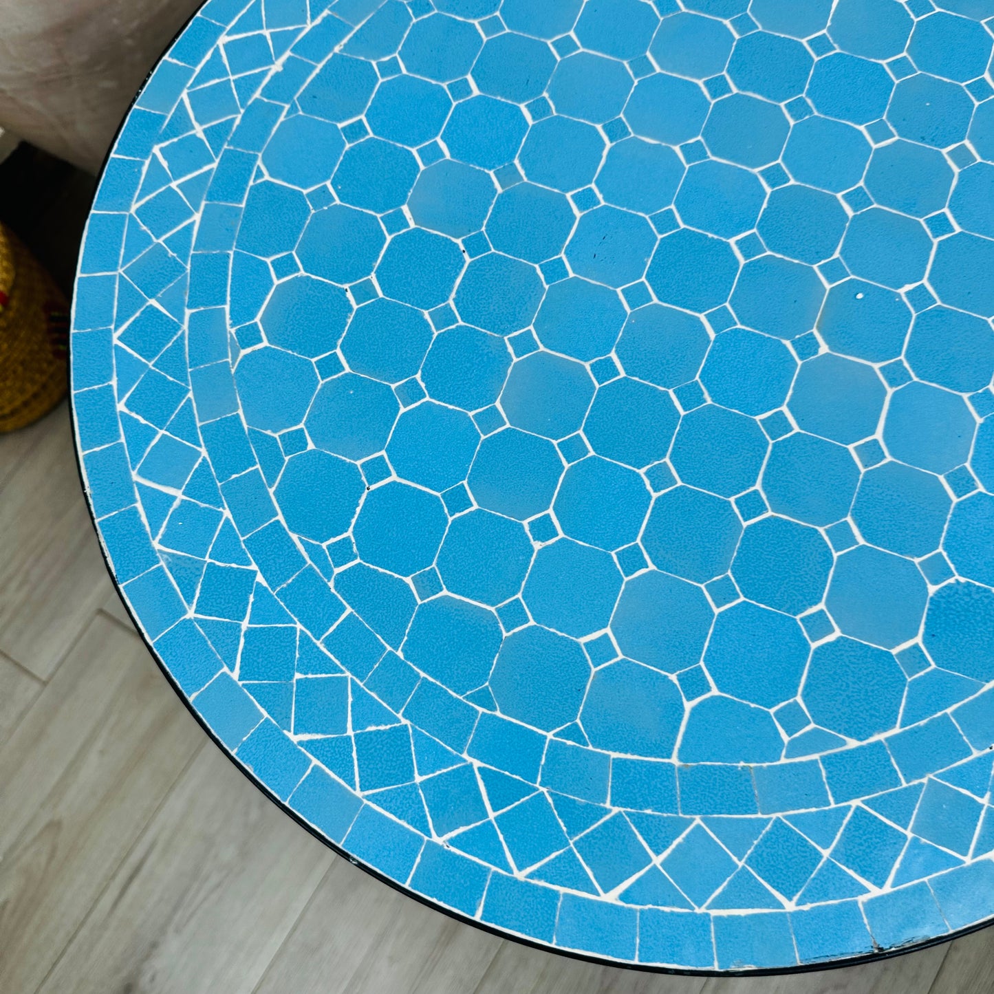 Moroccan Mosaic Table, Royal Blue Elegance