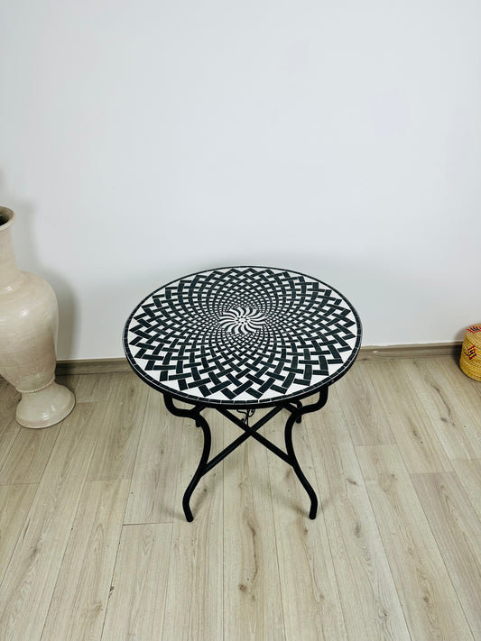 Monochrome Illusion Mosaic Table