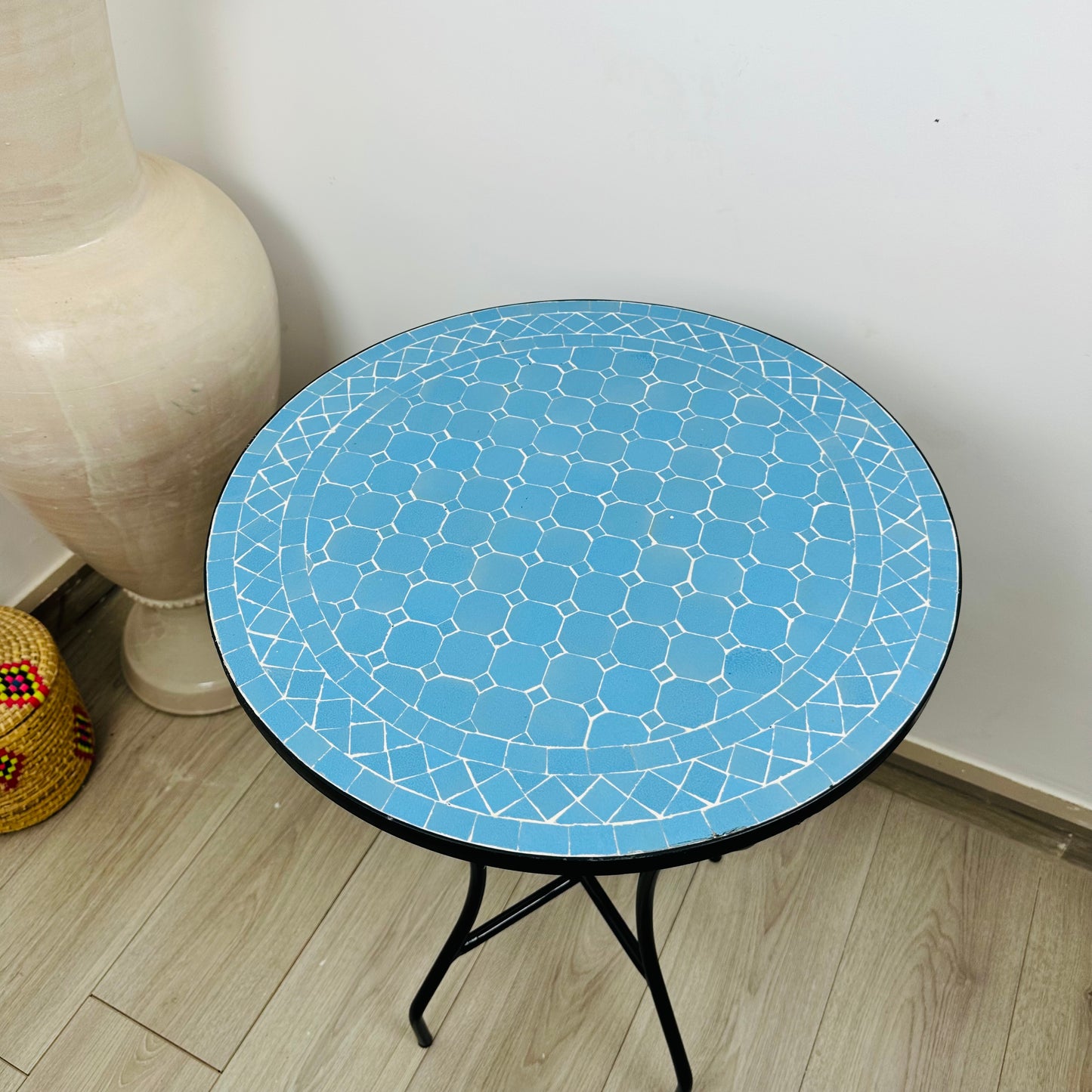 Moroccan Mosaic Table, Royal Blue Elegance