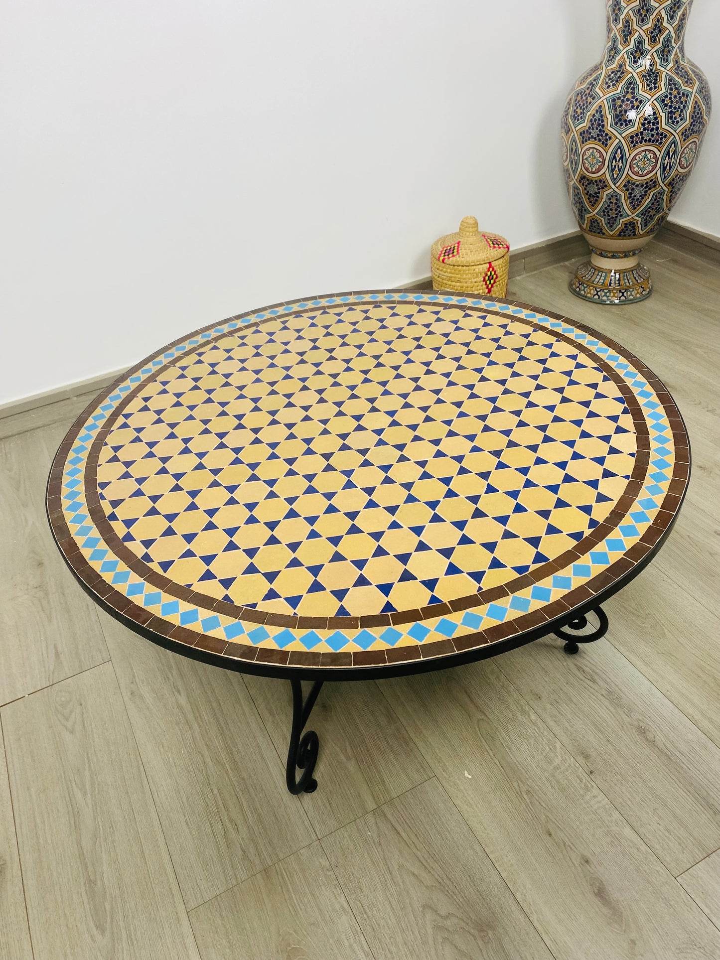 Handcrafted Mosaic Bistro Table in Earth & Sky Tones