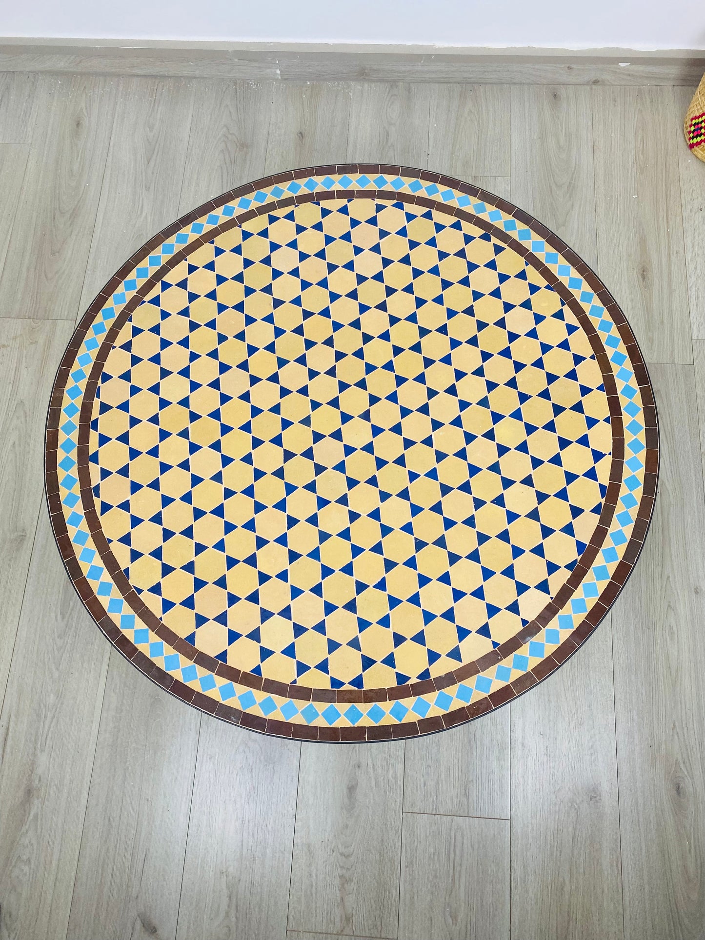 Handcrafted Mosaic Bistro Table in Earth & Sky Tones