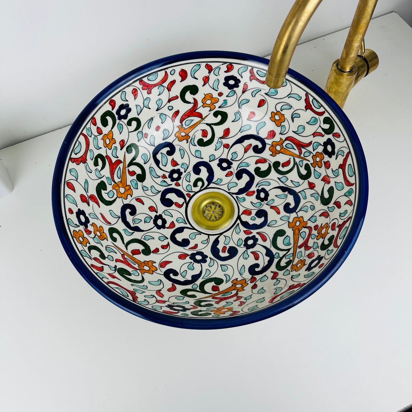 Colorful Artisanal Touch: Handcrafted Ceramic Sink with Unique Design