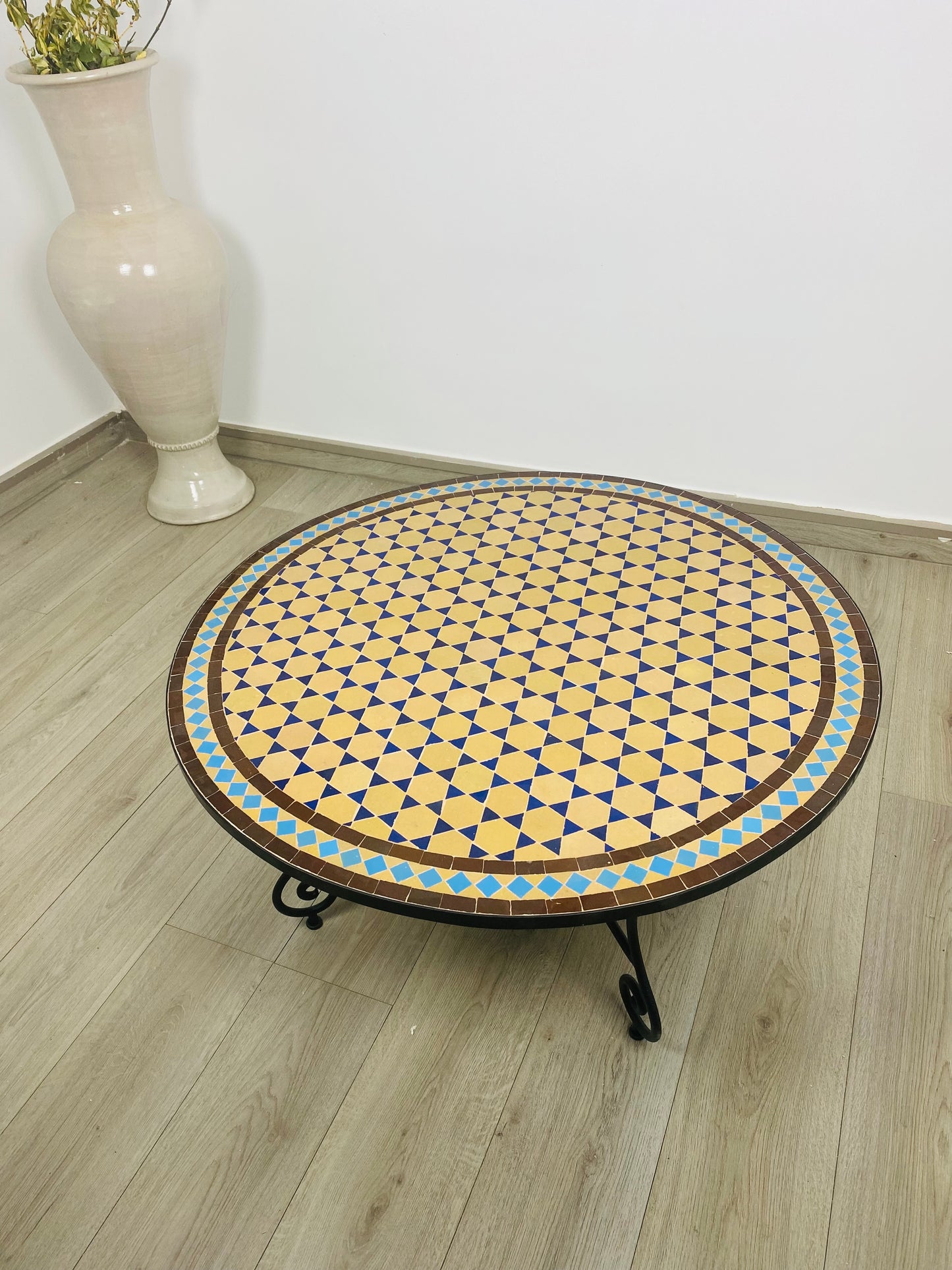 Handcrafted Mosaic Bistro Table in Earth & Sky Tones