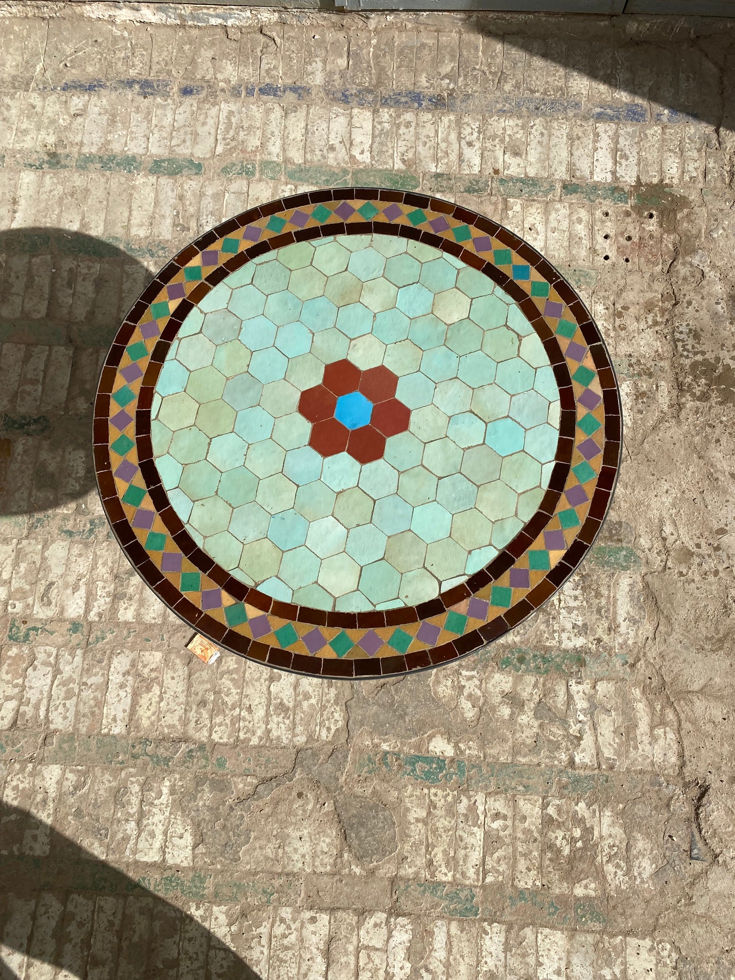 Serene Mint Green Mosaic Table