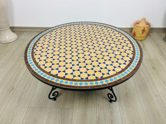 Handcrafted Mosaic Bistro Table in Earth & Sky Tones