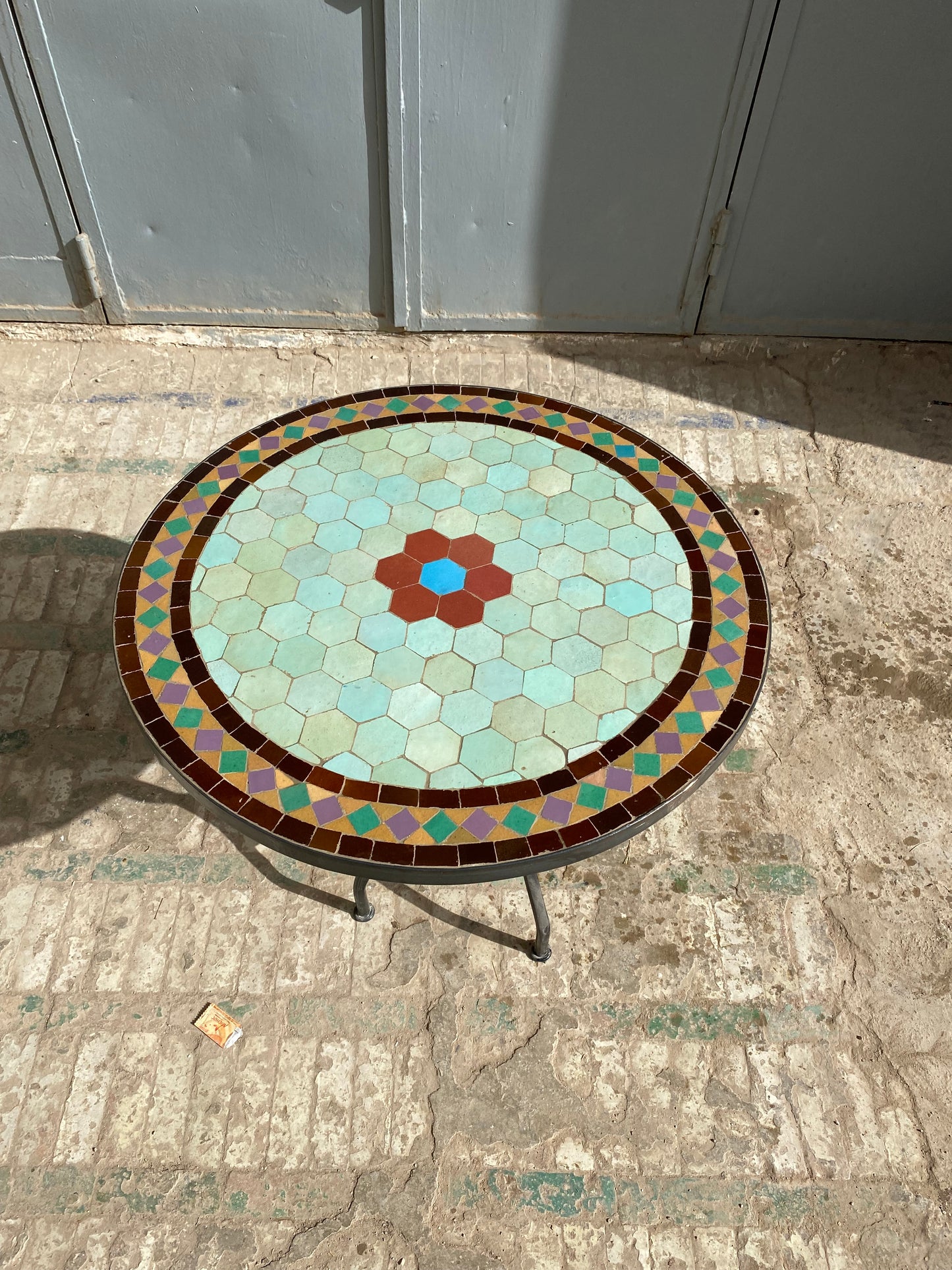 Serene Mint Green Mosaic Table