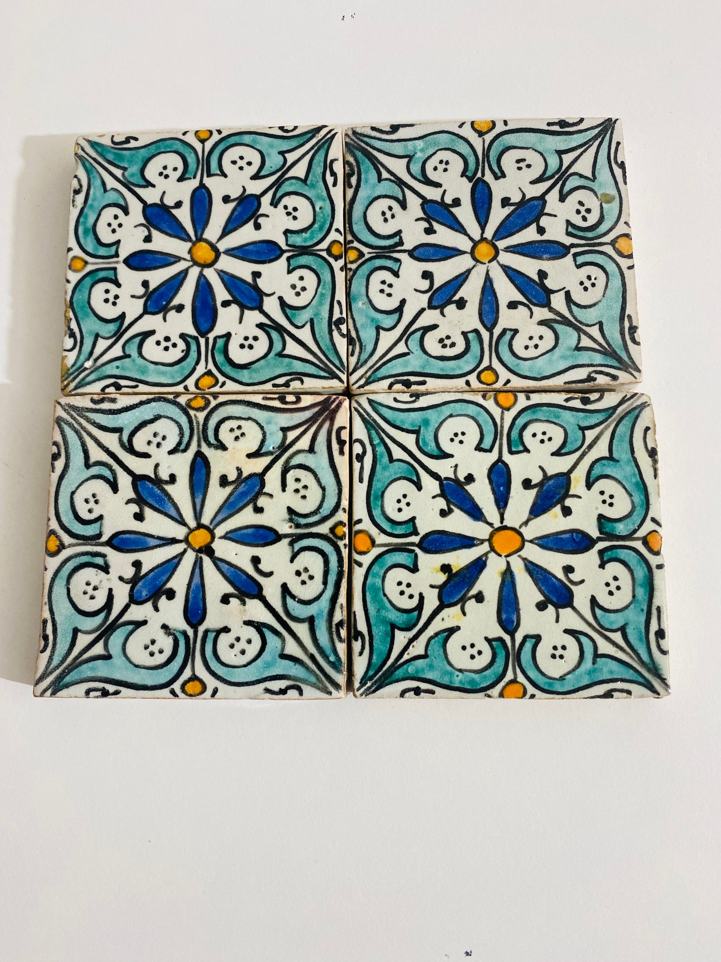 Hand-Painted Moroccan Floral Elegance Tile