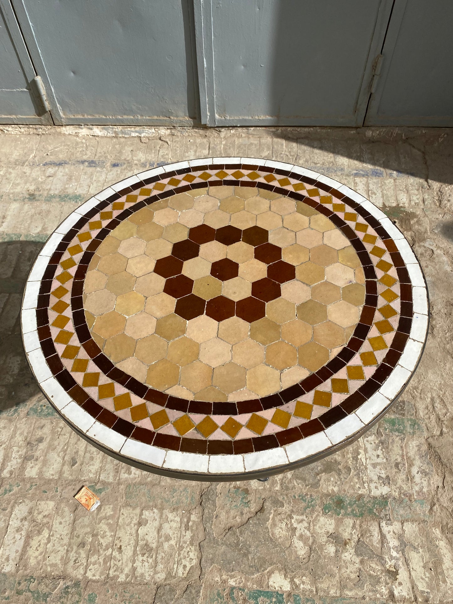 Rustic Amber Mosaic Table