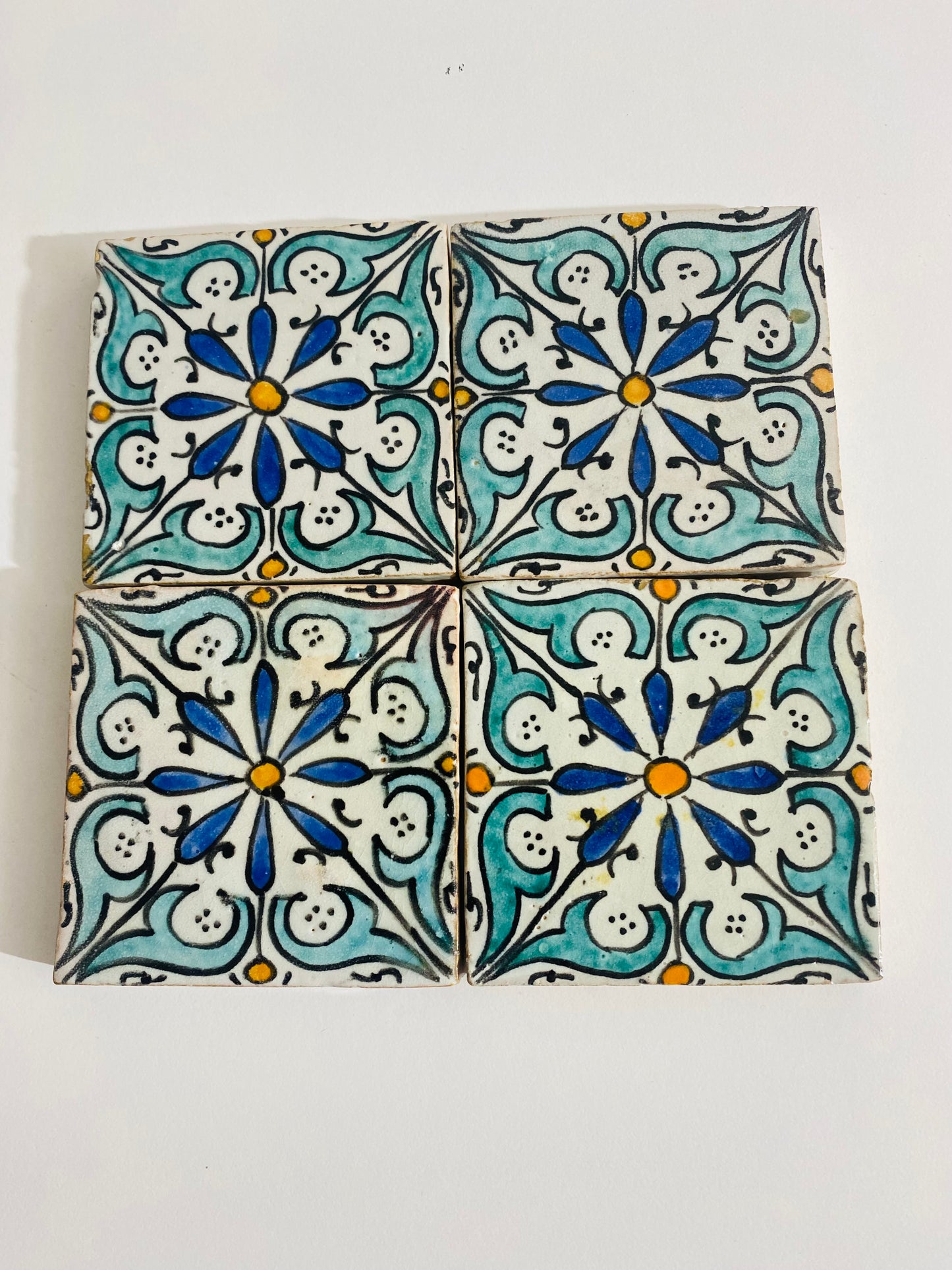 Hand-Painted Moroccan Floral Elegance Tile