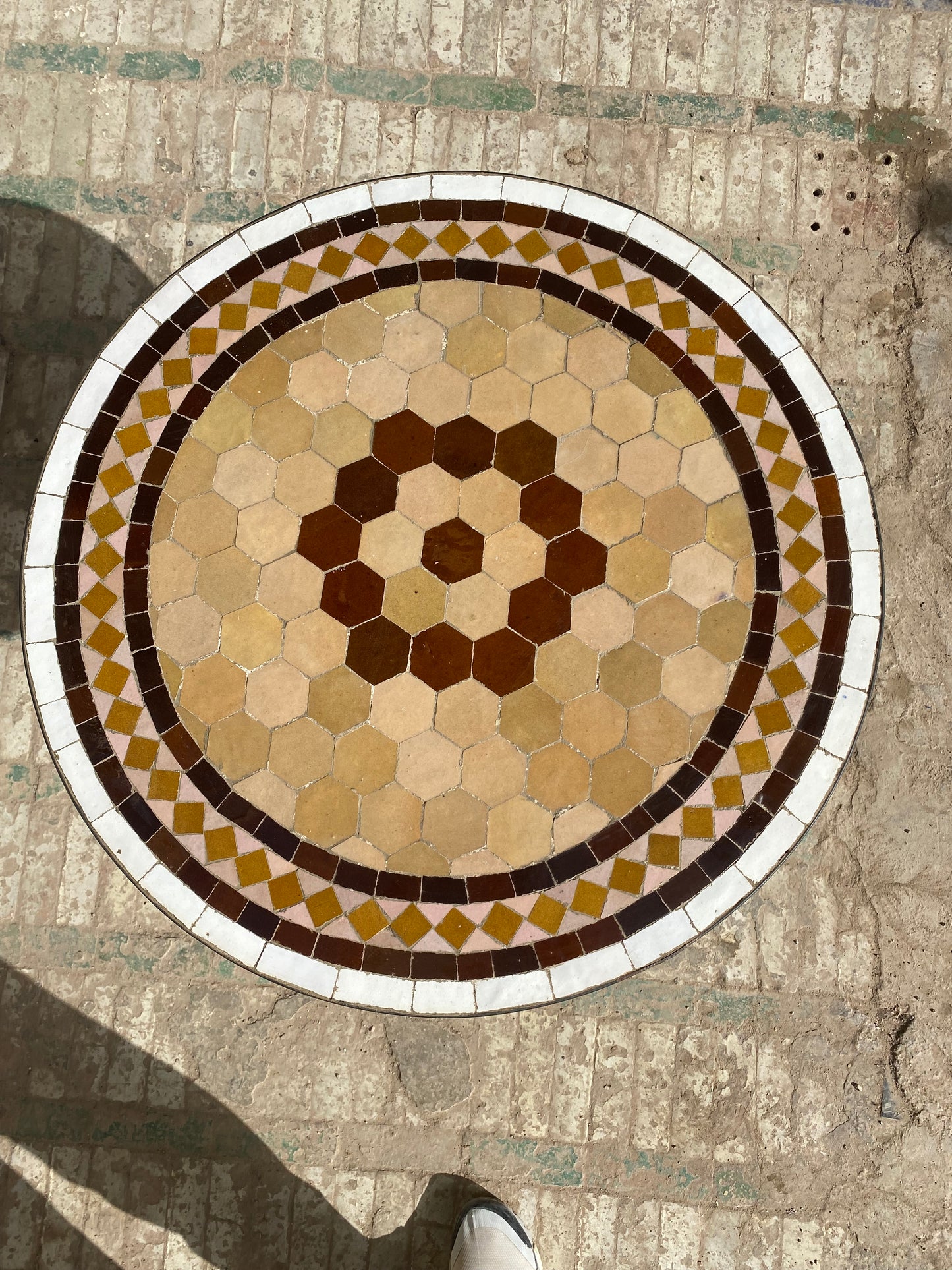 Rustic Amber Mosaic Table