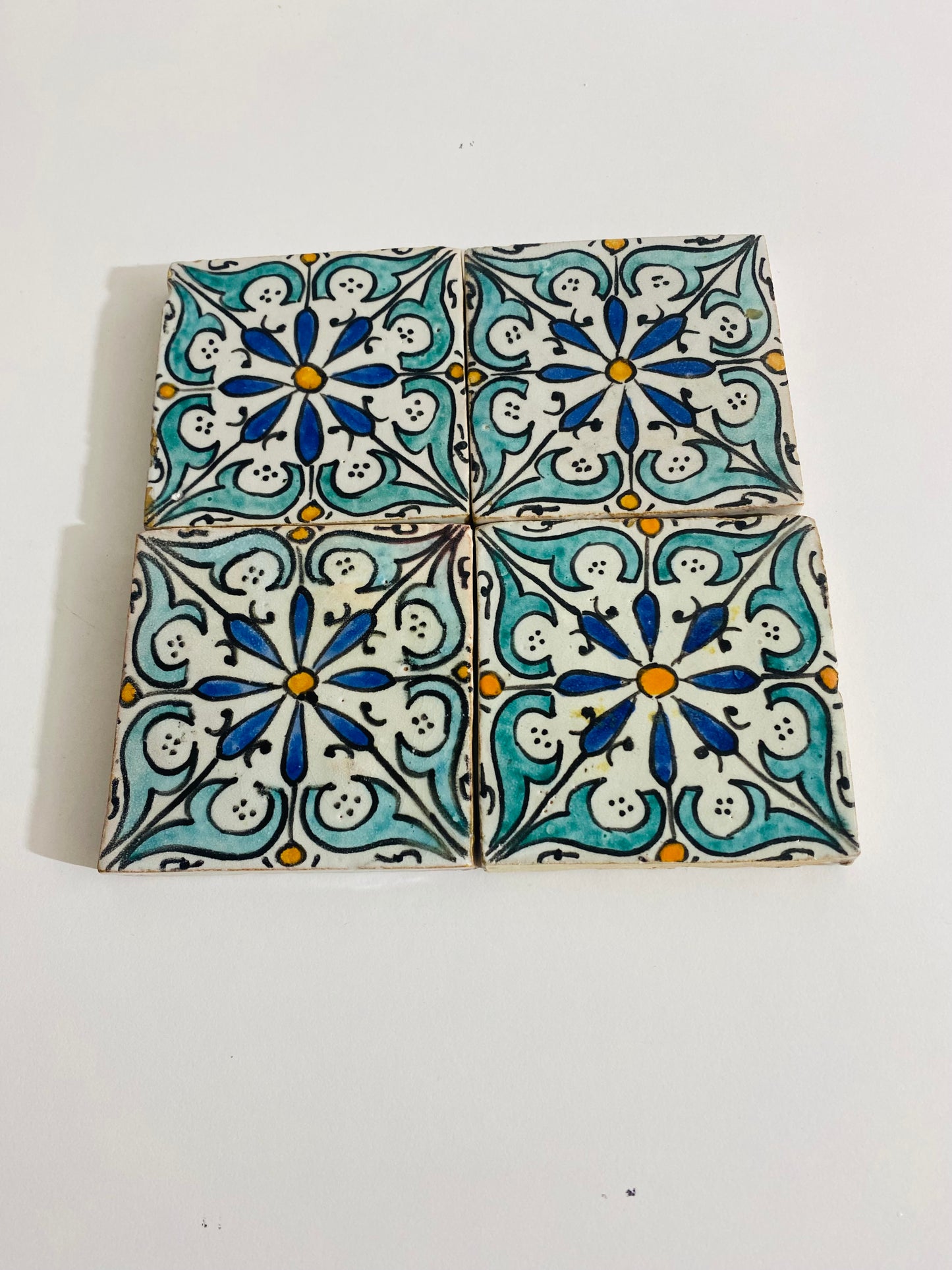 Hand-Painted Moroccan Floral Elegance Tile