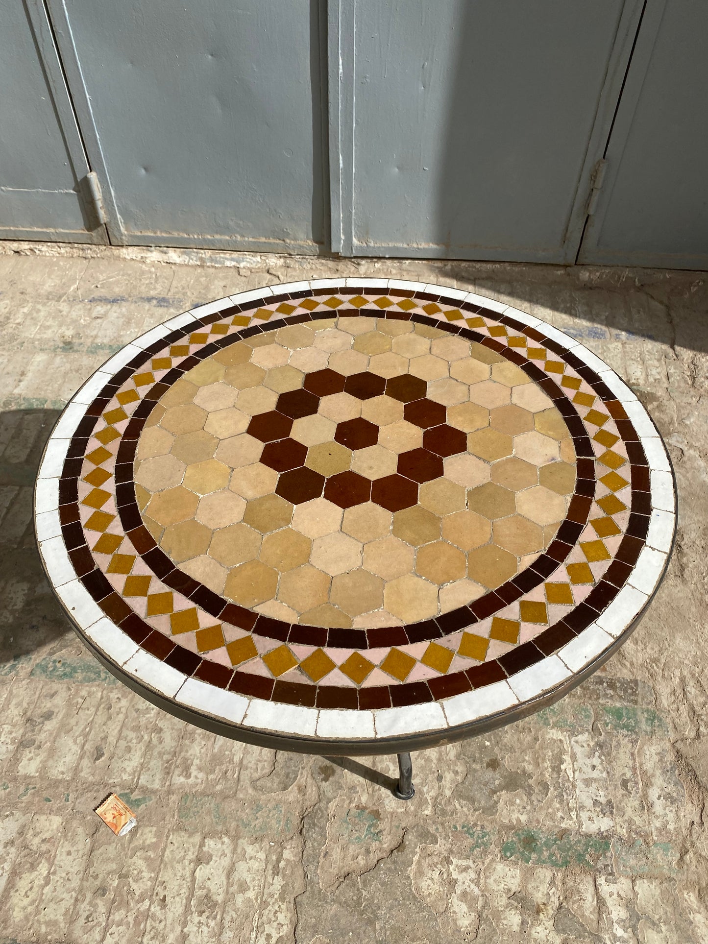 Rustic Amber Mosaic Table