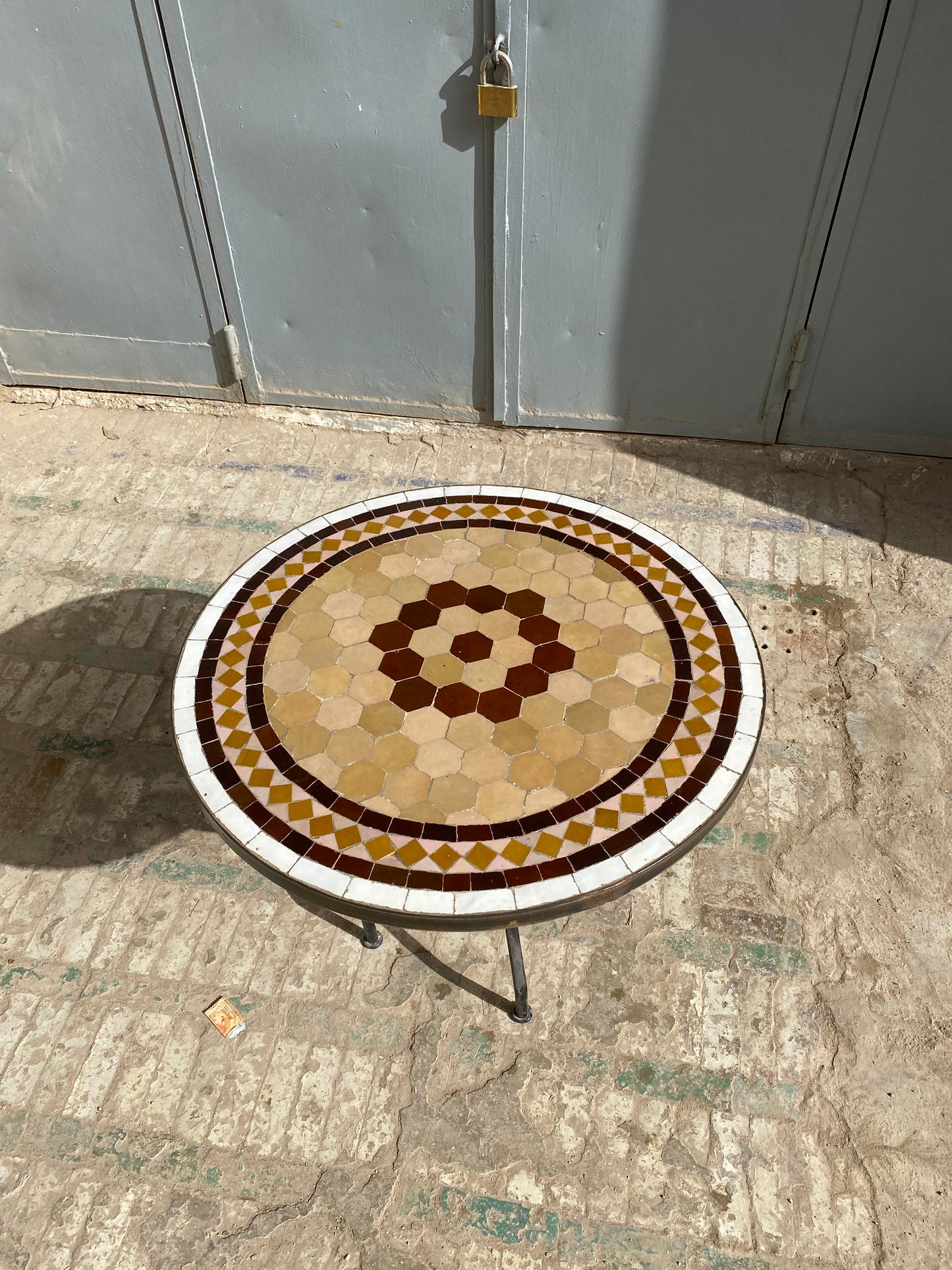 Rustic Amber Mosaic Table