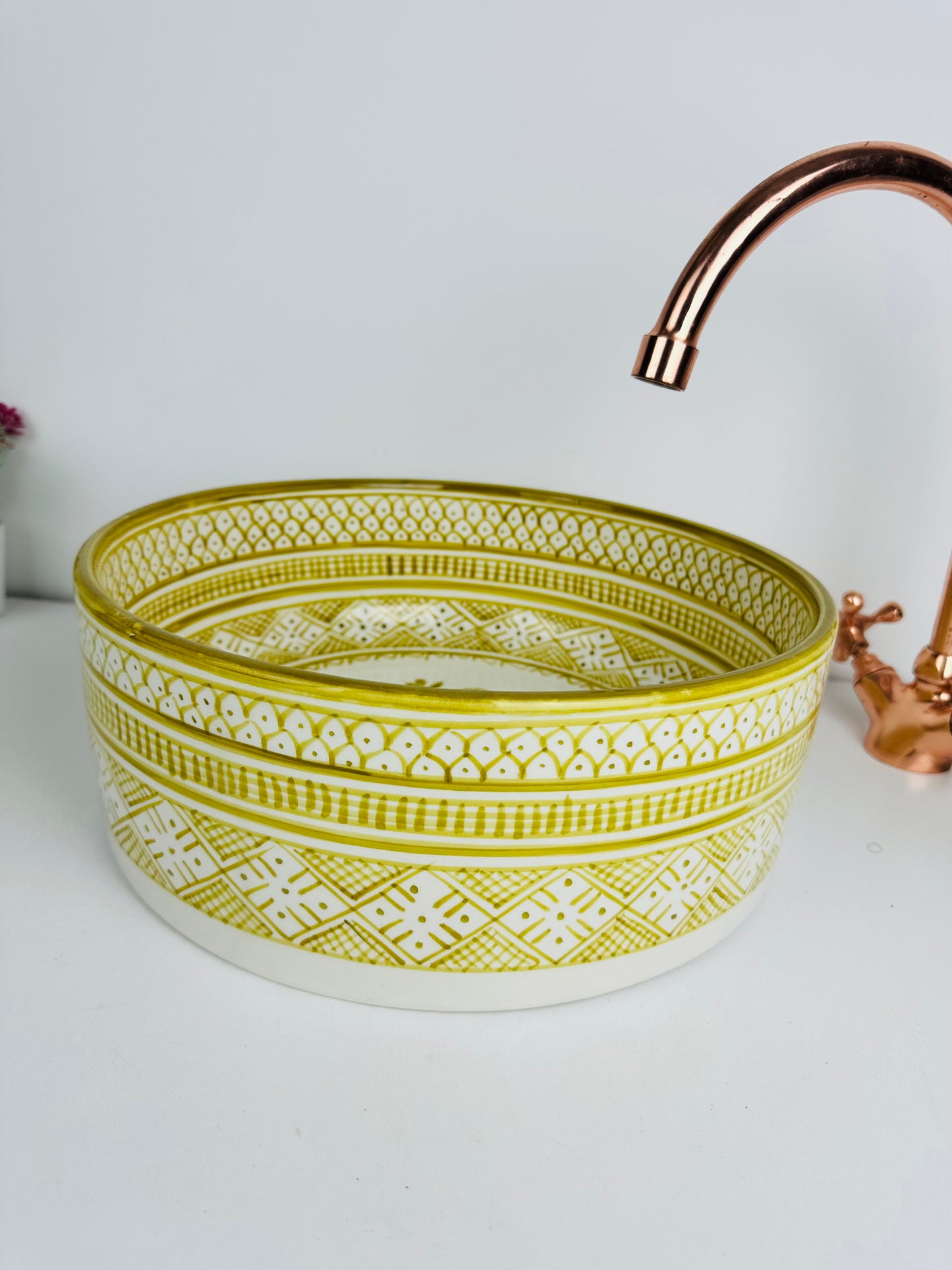 Olive Enchantment: Handcrafted Ceramic Sink in Olive Green Hue