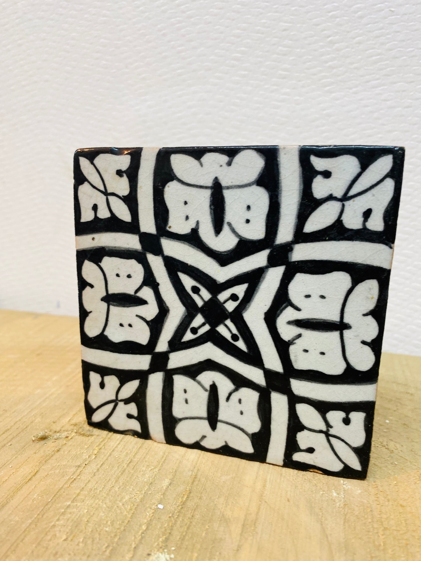 Monochrome Bloom Moroccan Zellige Tile