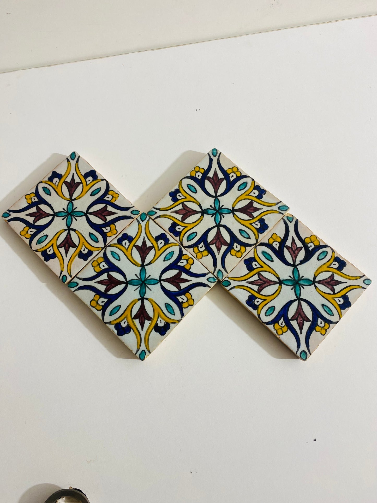 Hand-Painted Moroccan Floral Harmony Tile