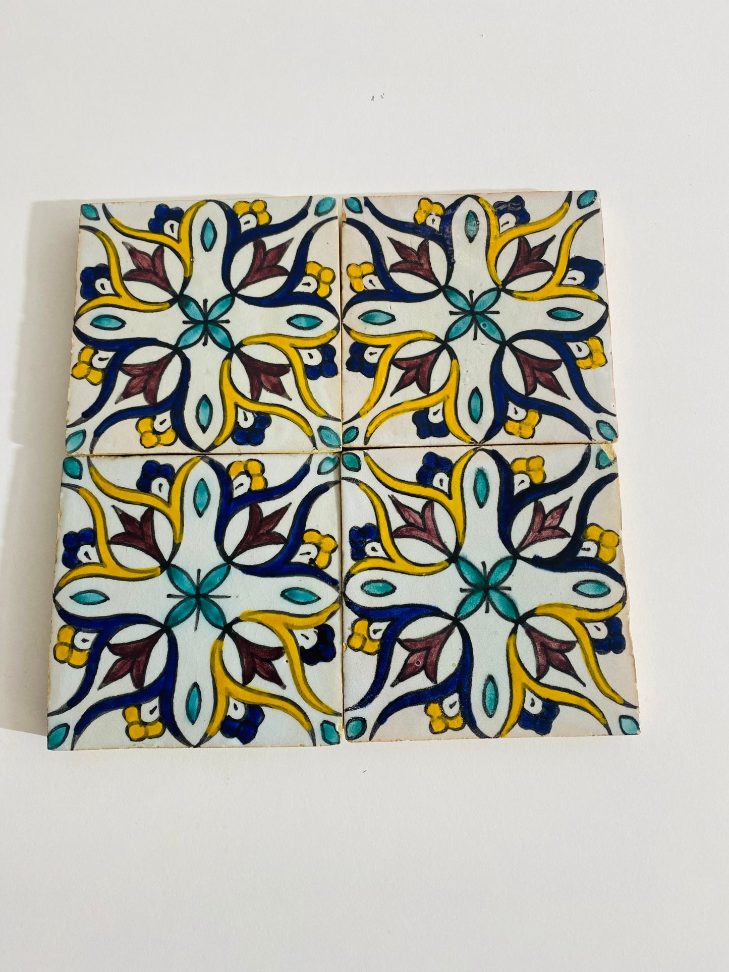 Hand-Painted Moroccan Floral Harmony Tile