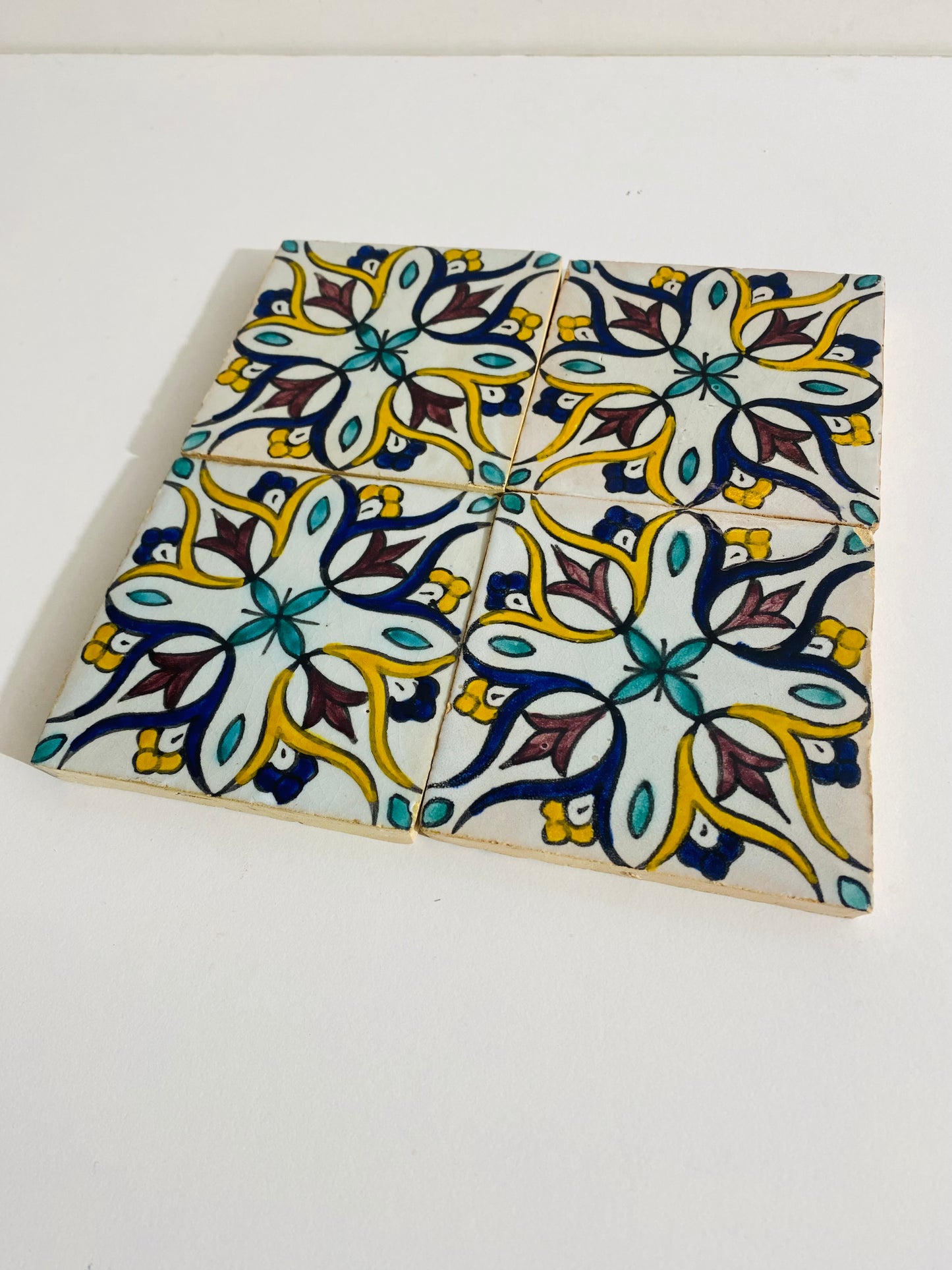 Hand-Painted Moroccan Floral Harmony Tile