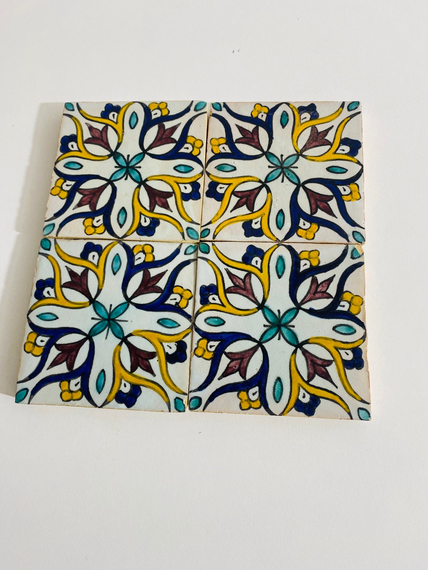 Hand-Painted Moroccan Floral Harmony Tile