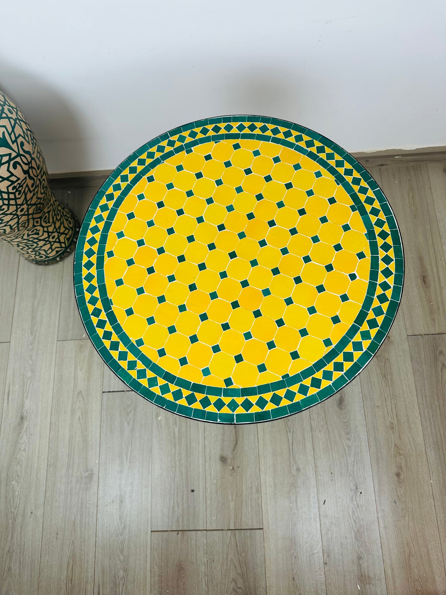 Handcrafted Moroccan Mosaic Table – Sunlit Elegance