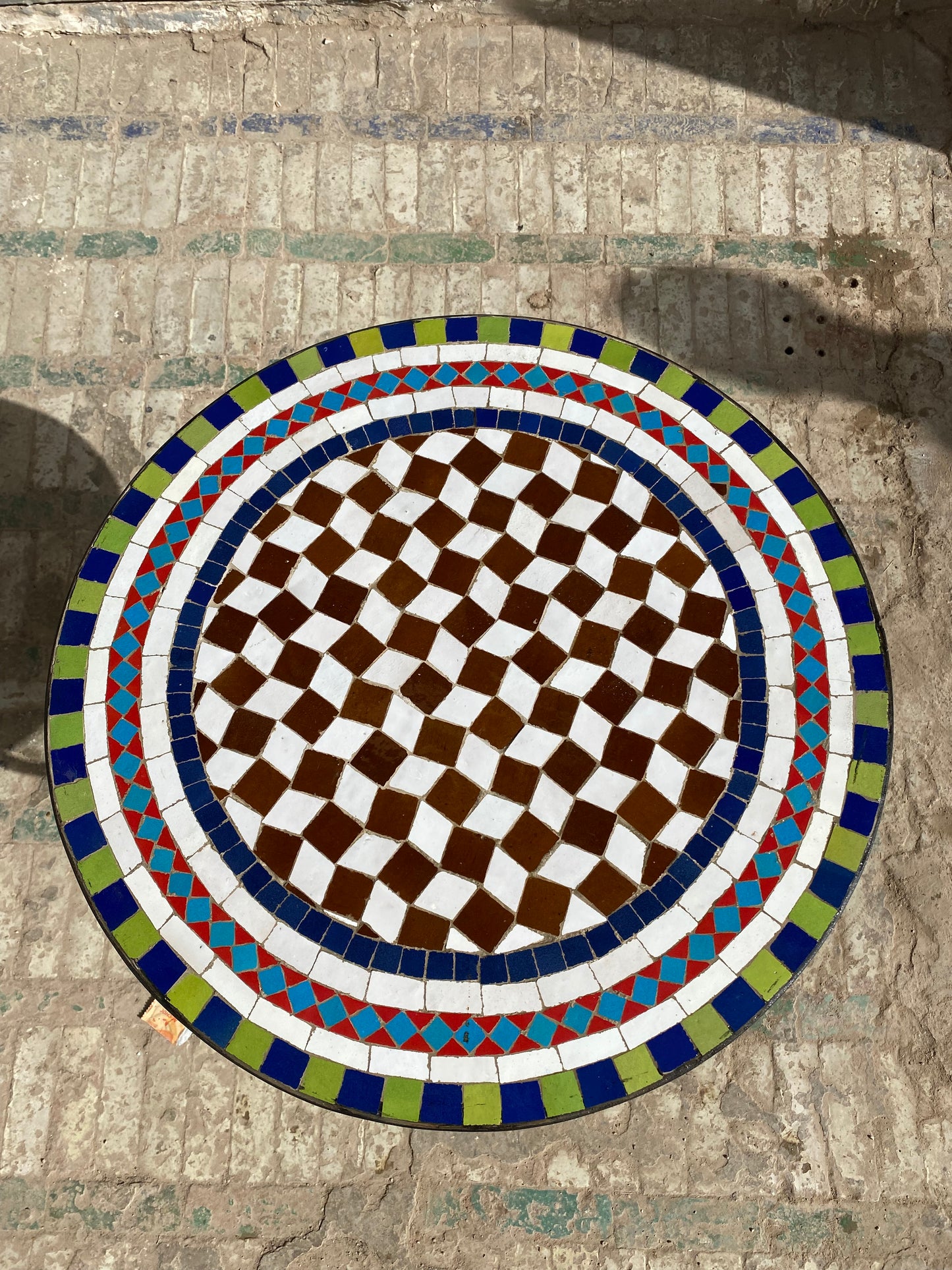 Multicolor Mosaic Checkerboard Table