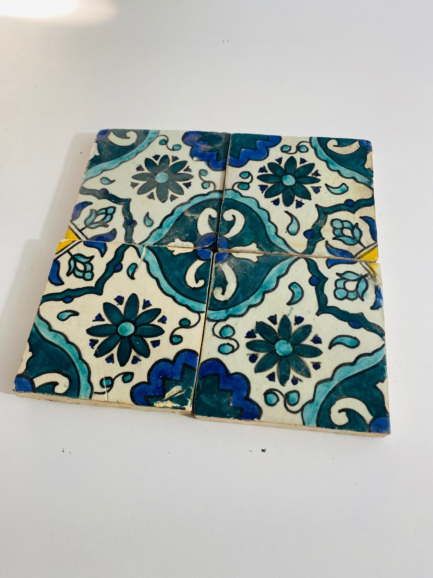 Hand-Painted Moroccan Ocean Bloom Tile