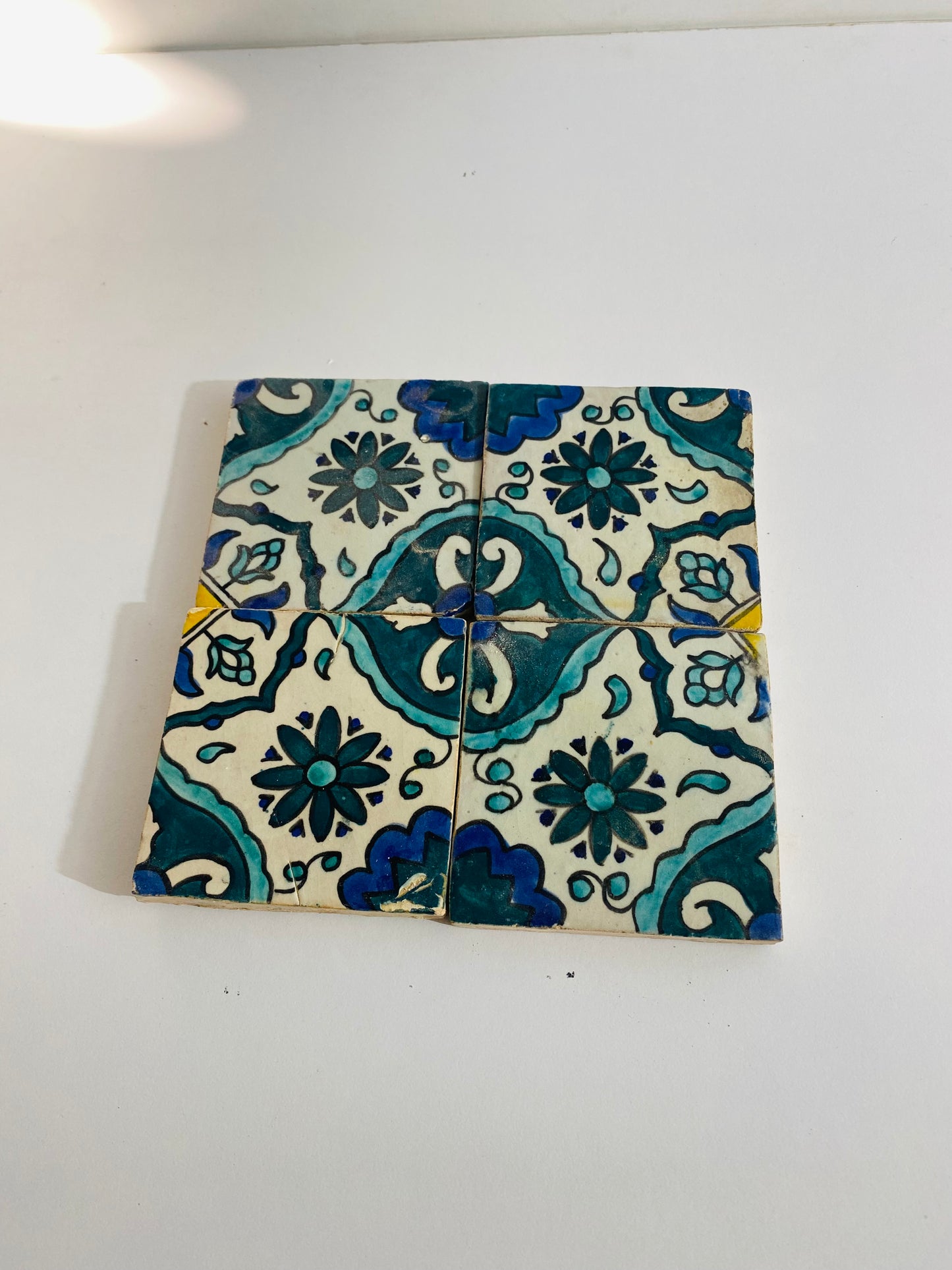 Hand-Painted Moroccan Ocean Bloom Tile