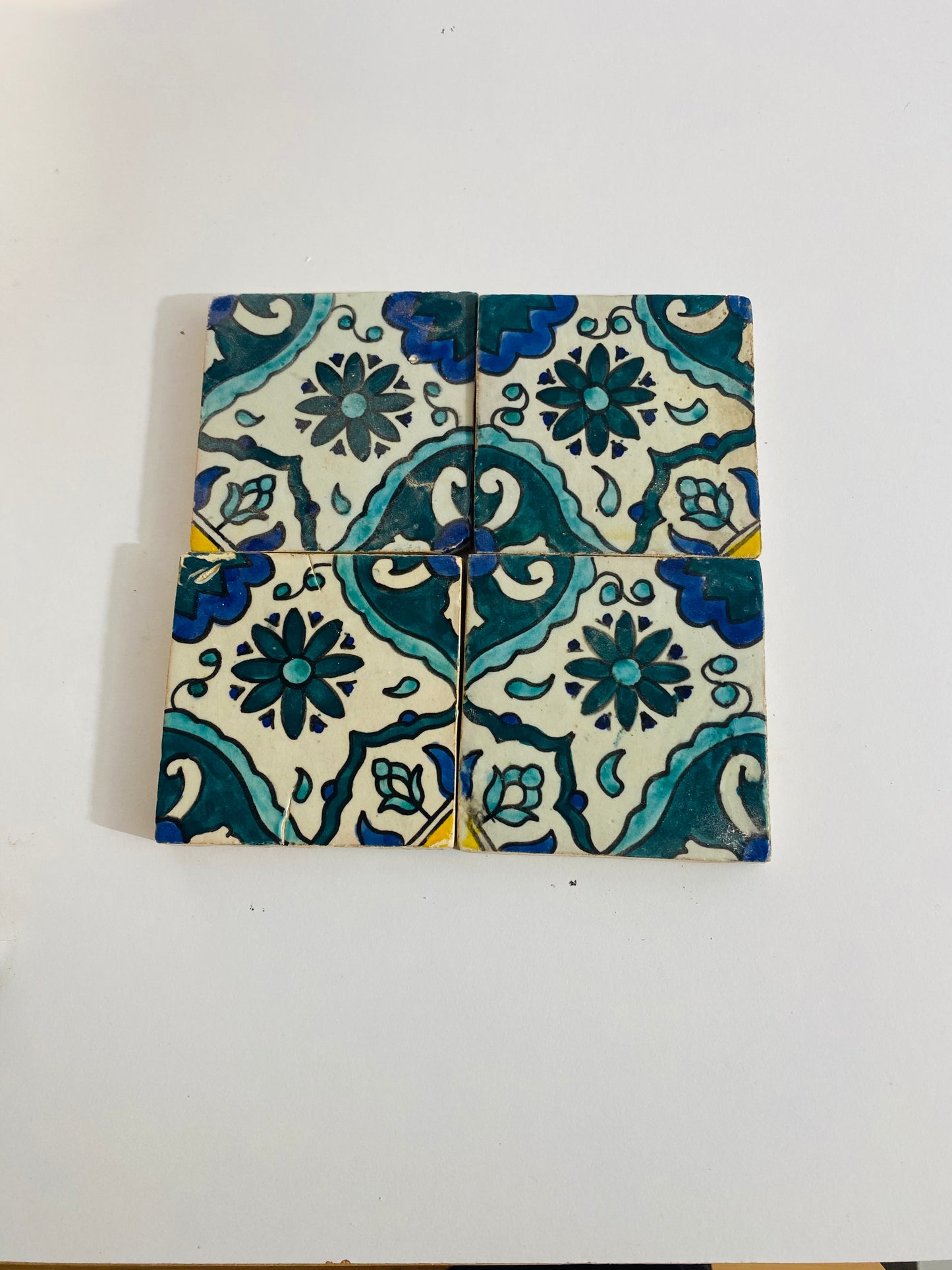 Hand-Painted Moroccan Ocean Bloom Tile