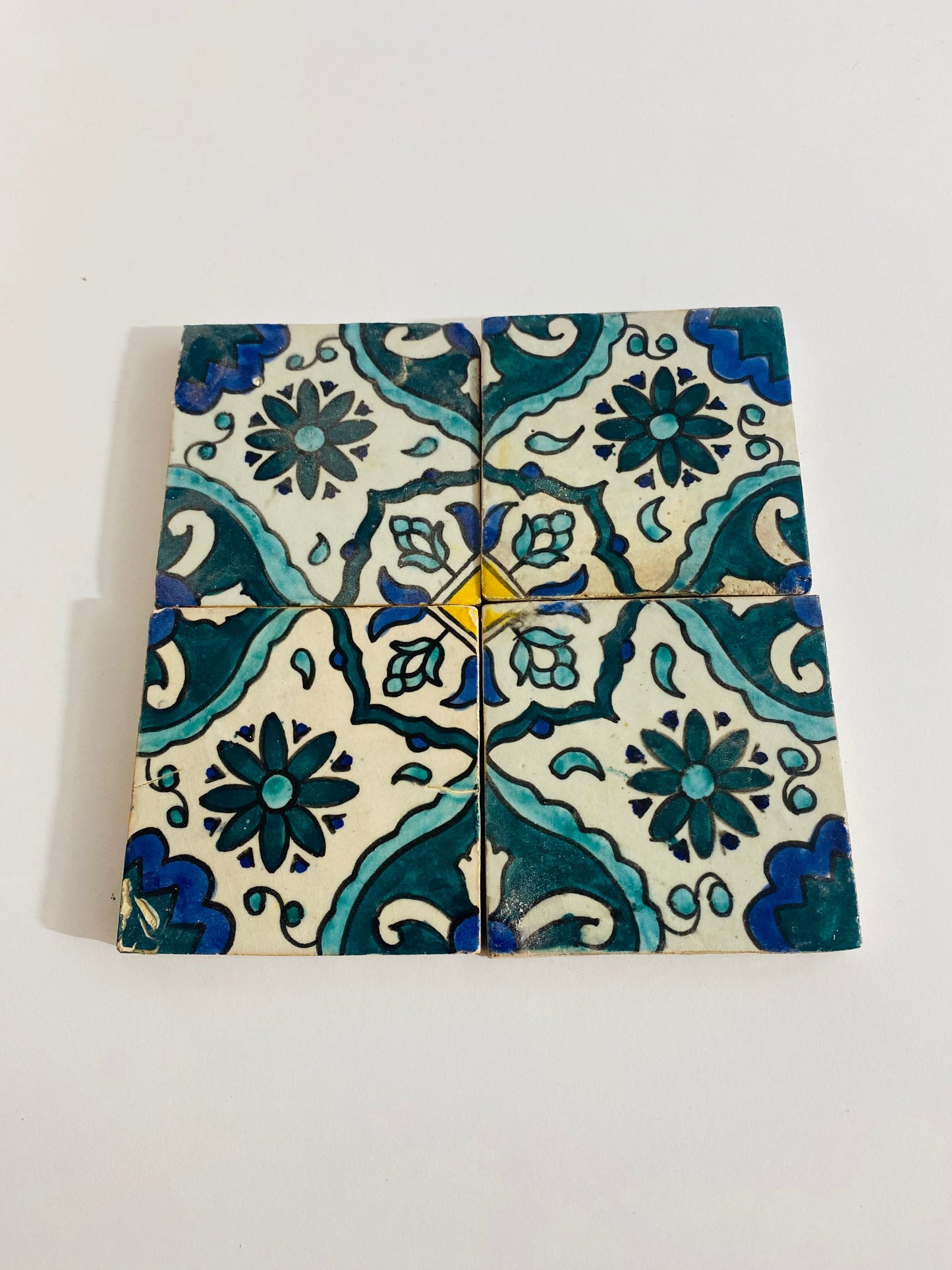 Hand-Painted Moroccan Ocean Bloom Tile