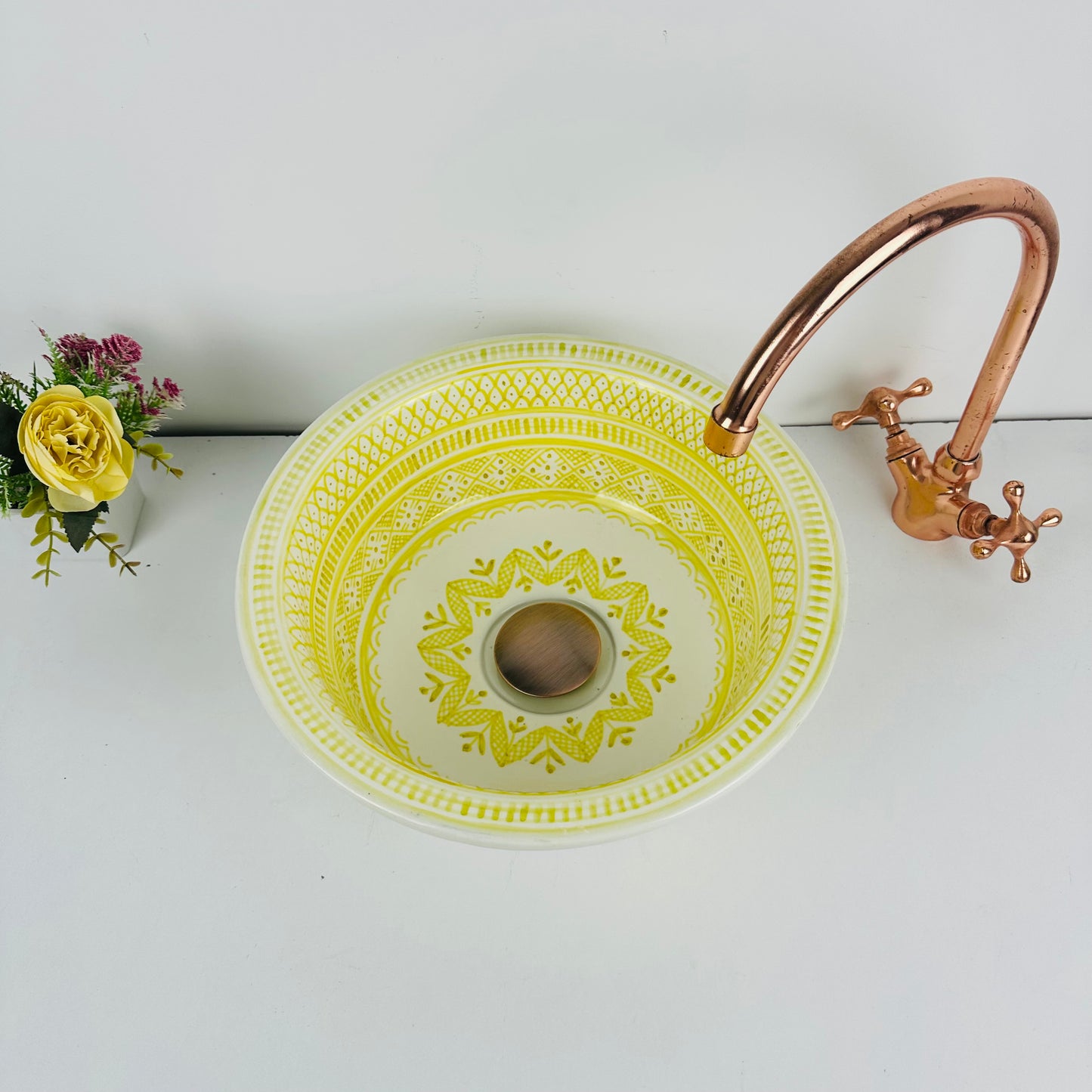 Lemon Zest: Handcrafted Ceramic Sink in Bright Lemon yellow