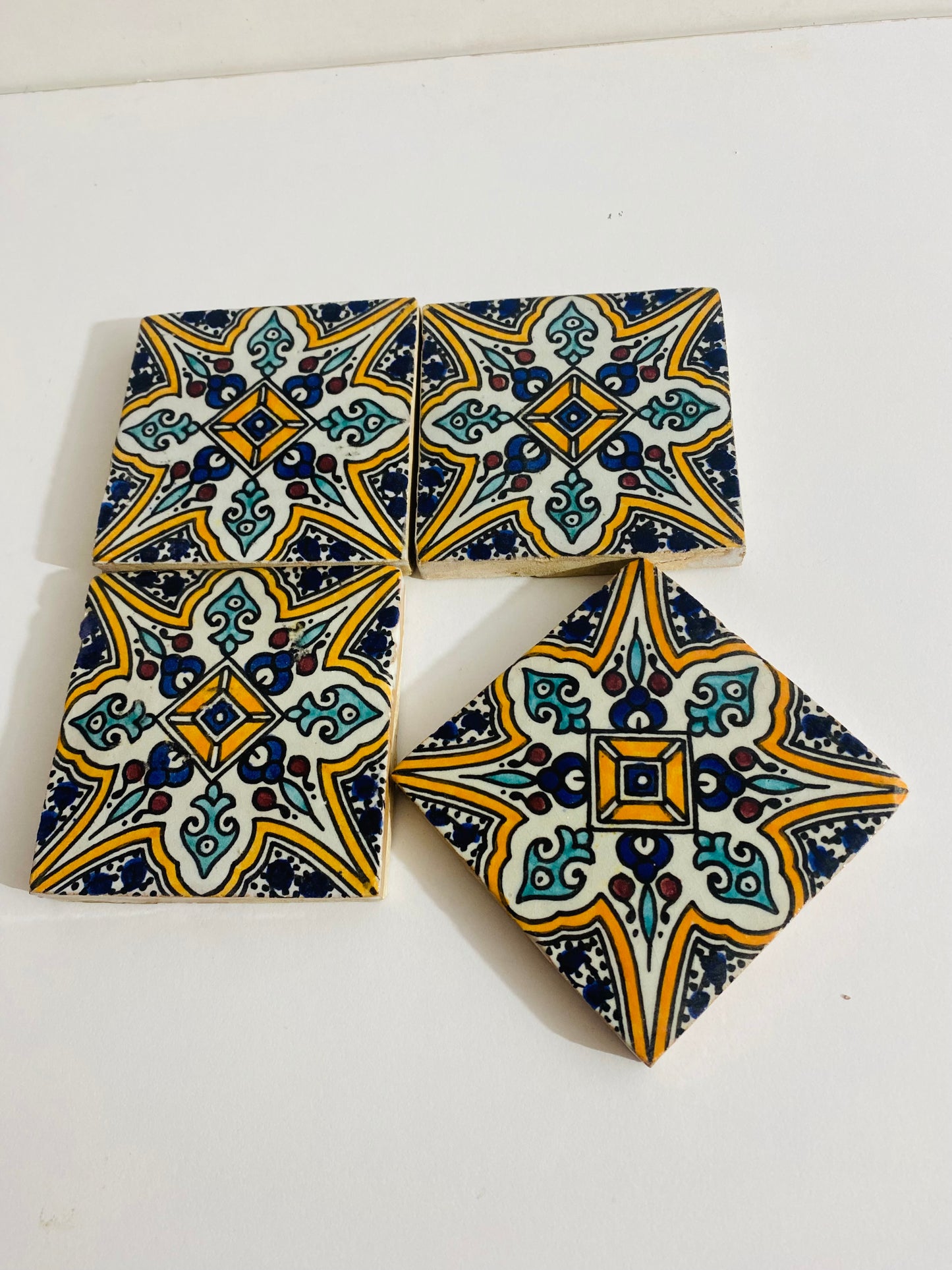 Hand-Painted Moroccan Starburst Tile Set