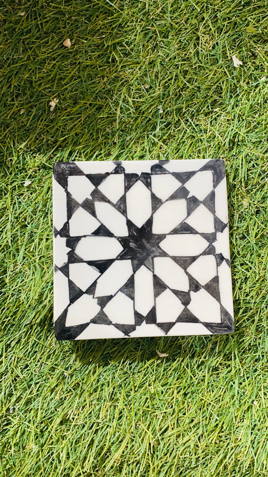 Monochrome Elegance Moroccan Zellige Tile