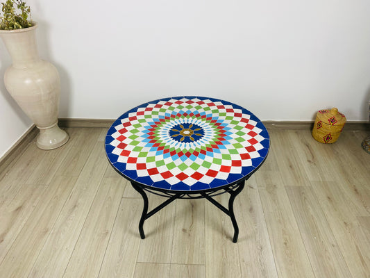 Rainbow Radiance Mosaic Table