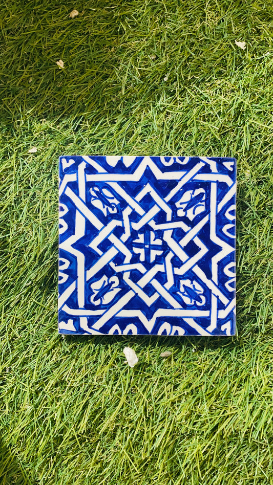 Royal Blue Interwoven Moroccan Zellige Tile