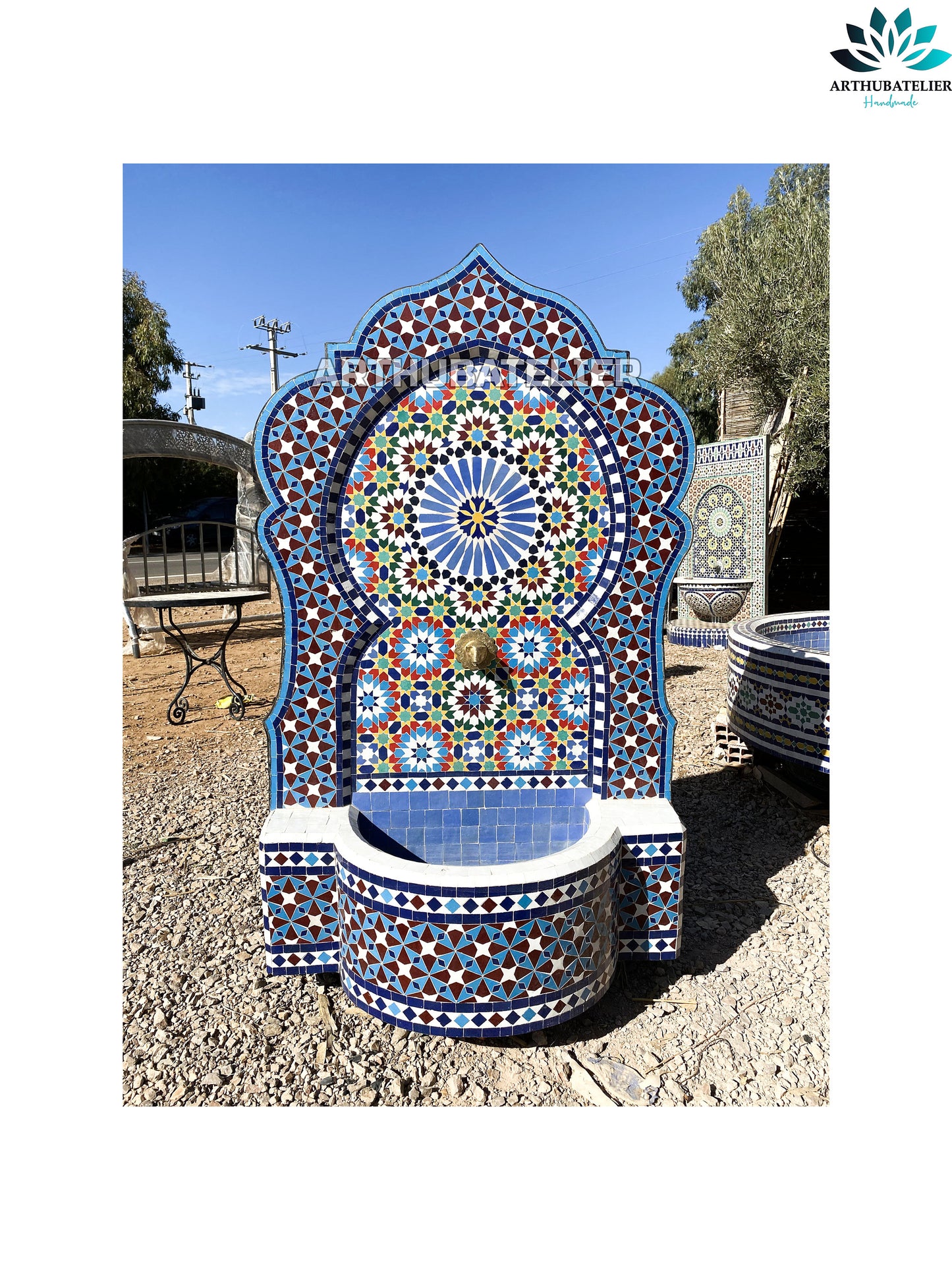 Moroccan Handcrafted Zellige Mosaic Fountain – A Timeless Outdoor & Indoor Masterpiece