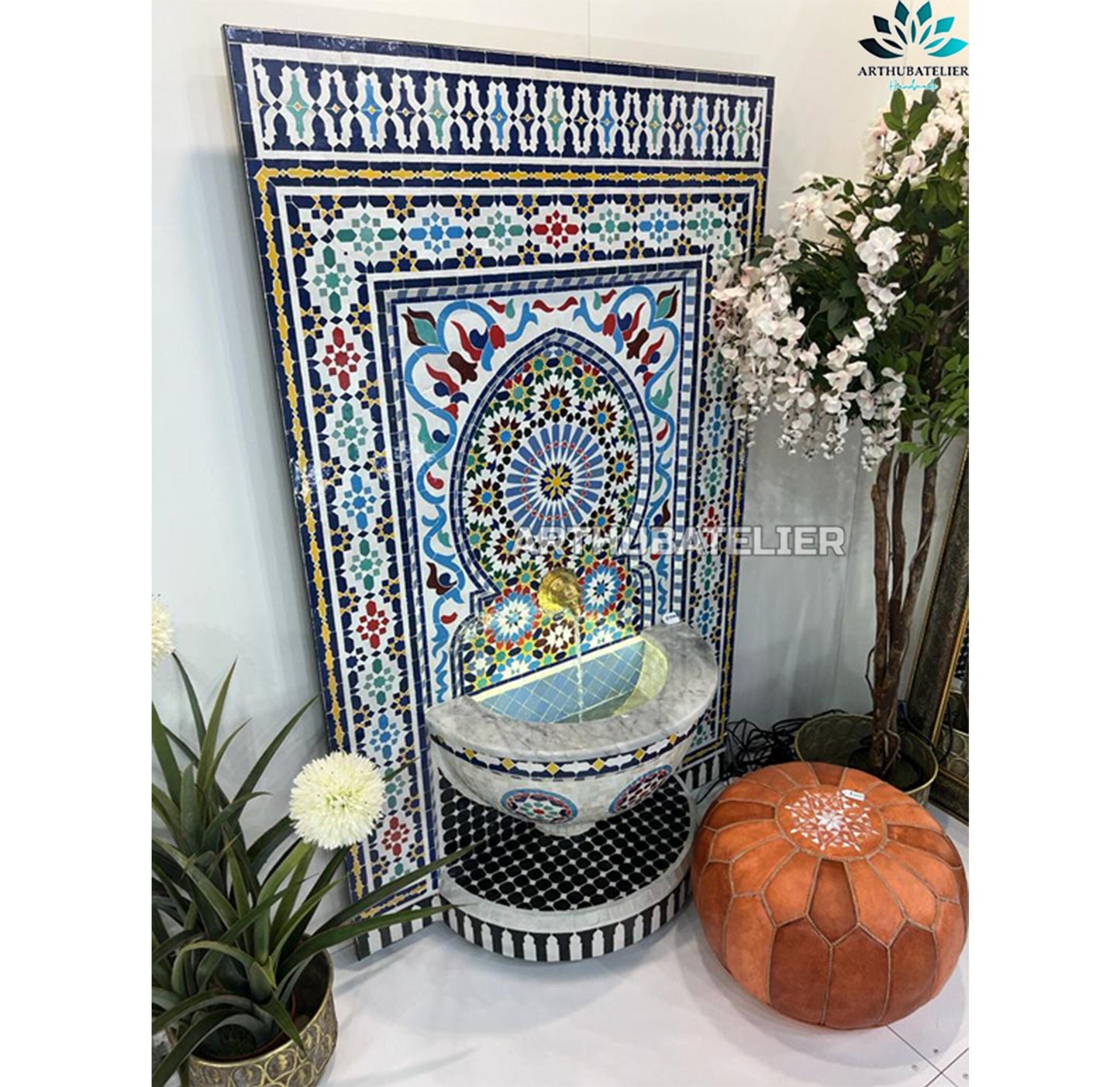 Handcrafted Moroccan Zellige Mosaic Fountain – A Timeless Masterpiece